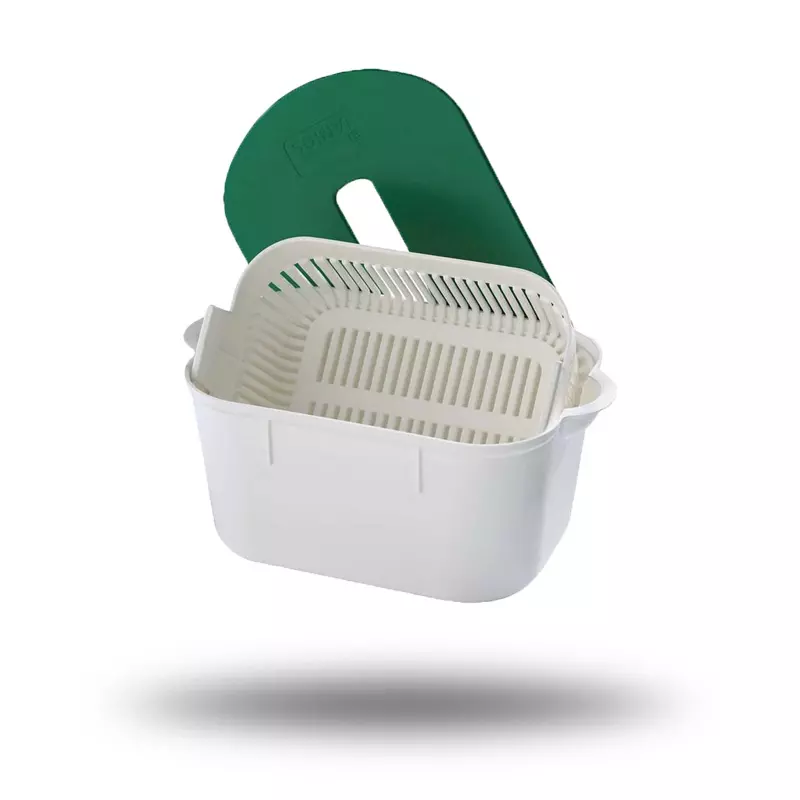 Bac non autoclavable 2 L avec panier et couvercle avec fente