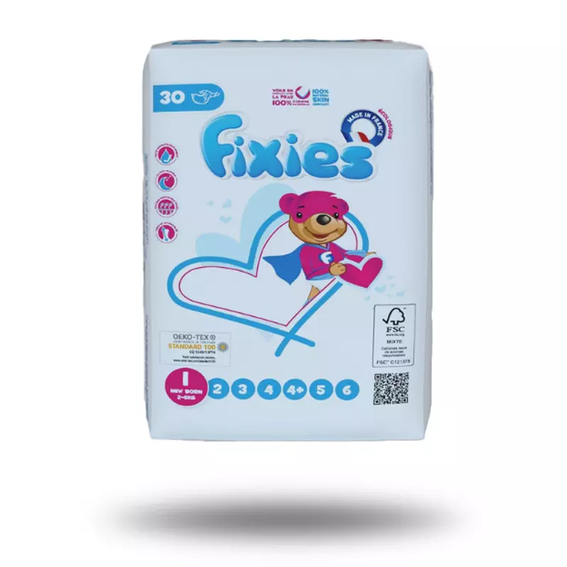 Sachet de 30 couches bébé Fixies Newborn 2 à 5 kg
