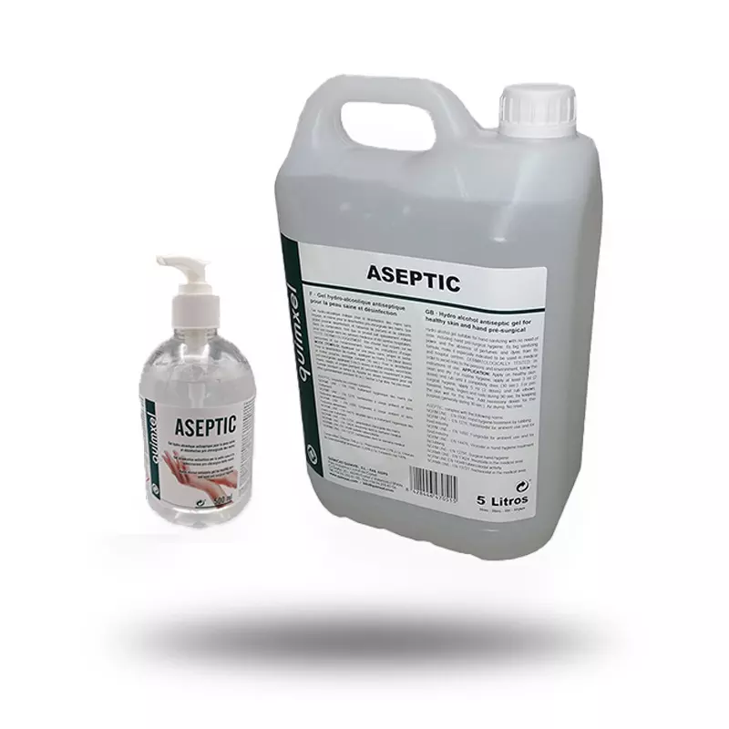 Flacon pompe et bidon de Gel hydroalcoolique virucide ASEPTIC