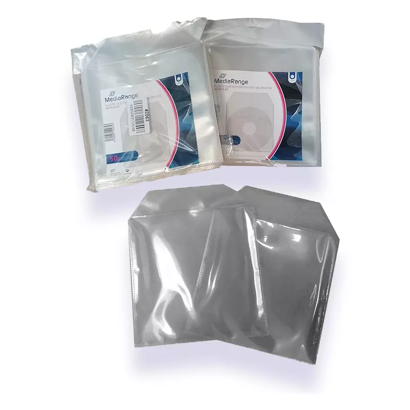 Ensemble de pochettes plastiques pour CD/DVD transparente