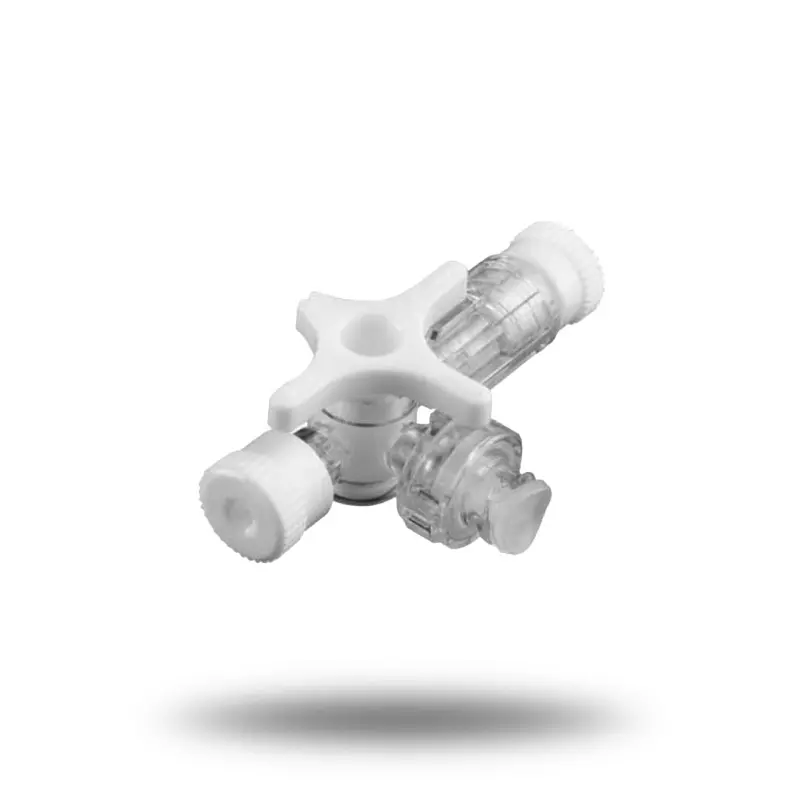 Robinet blanc 3 voies et rotation 360° avec système clos sur une des voies