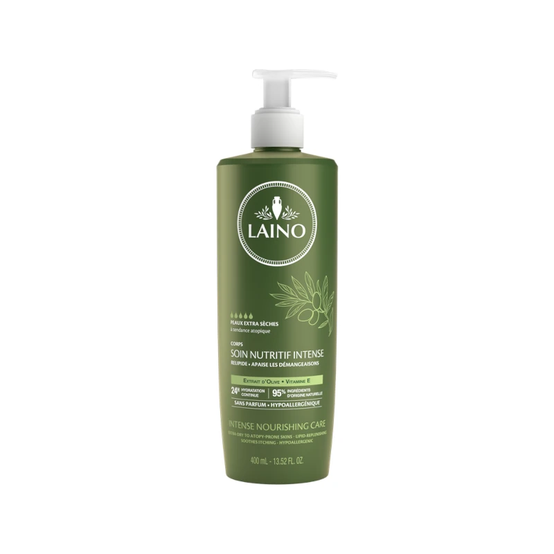 Flacon pompe de 400 mL de soin nutritif intense LAINO à l'Olive