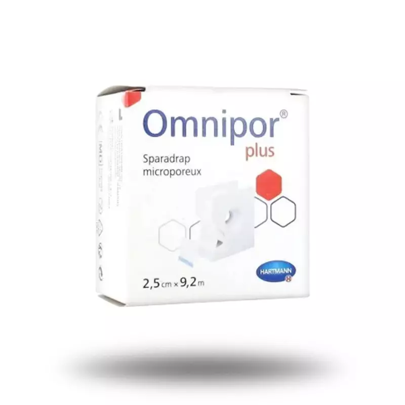 Sparadrap microporeux Omnipor Plus avec dévidoir - 2,5 cm x 9,2 m